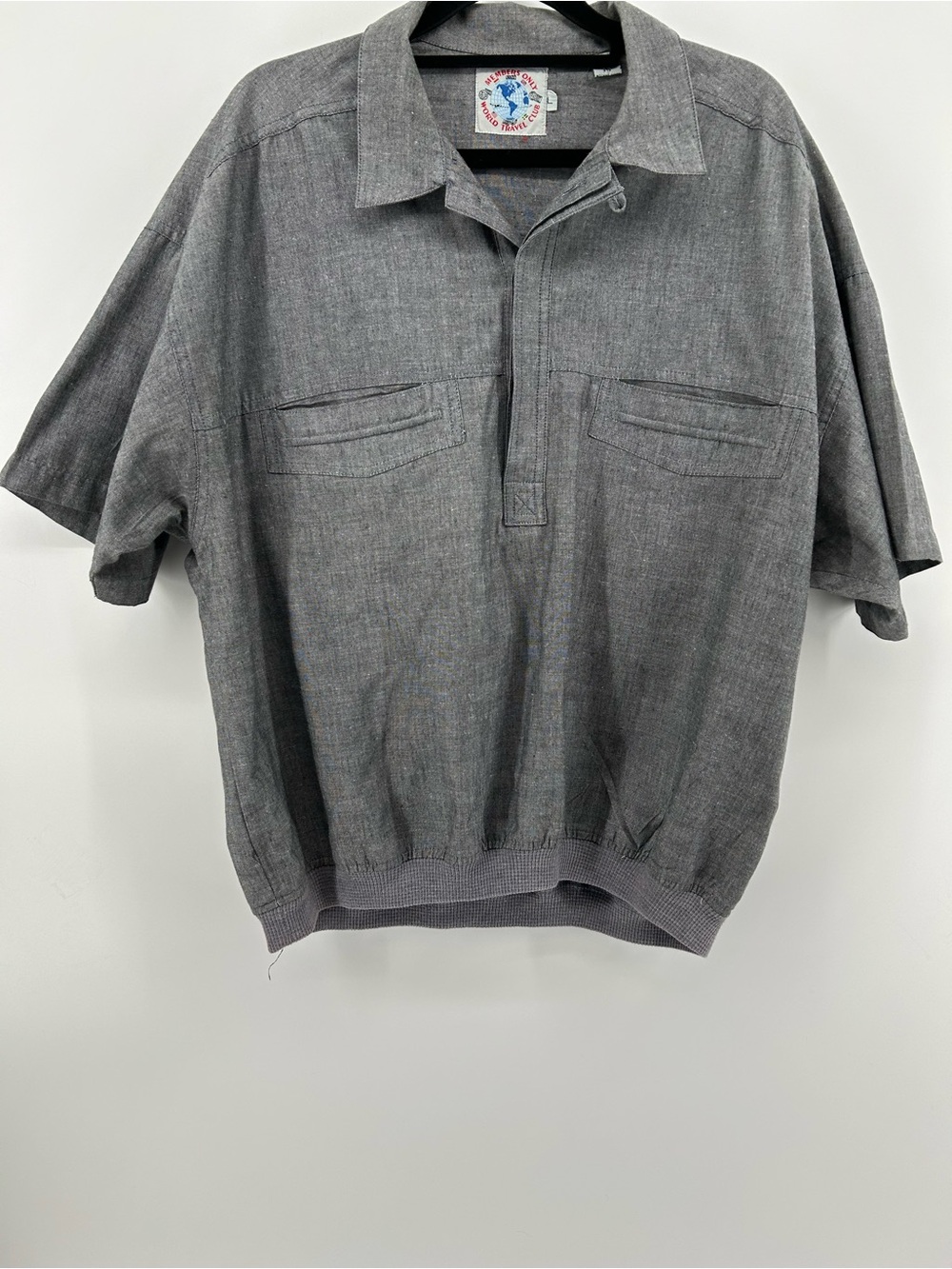Members Only Gray Short-Sleeve Polo 80's